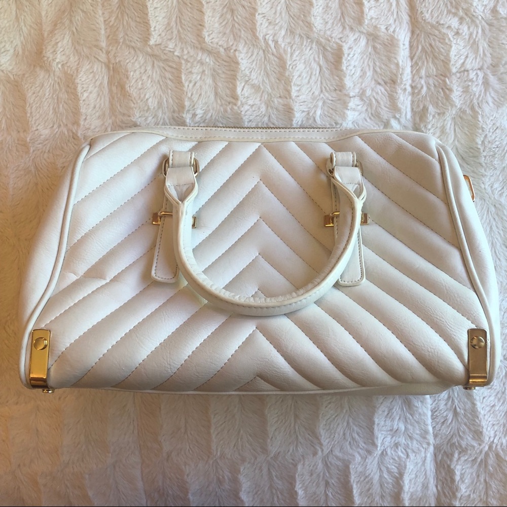 White Gold Satchel or Crossbody Large Bag
